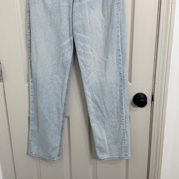 American Eagle Highest Rise Baggy Straight Jean Women 6 Blue Light Wash Y2K Boho - Picture 4 of 16